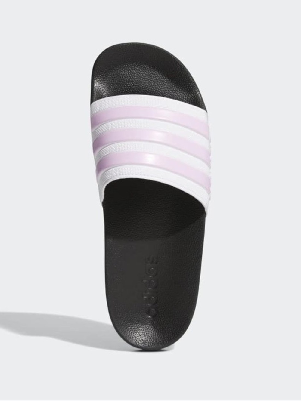 Adidas Adilette Shower Slides - CREAM WHITE / LILAC 3-Stripes ✨-NWB - Picture 7 of 11
